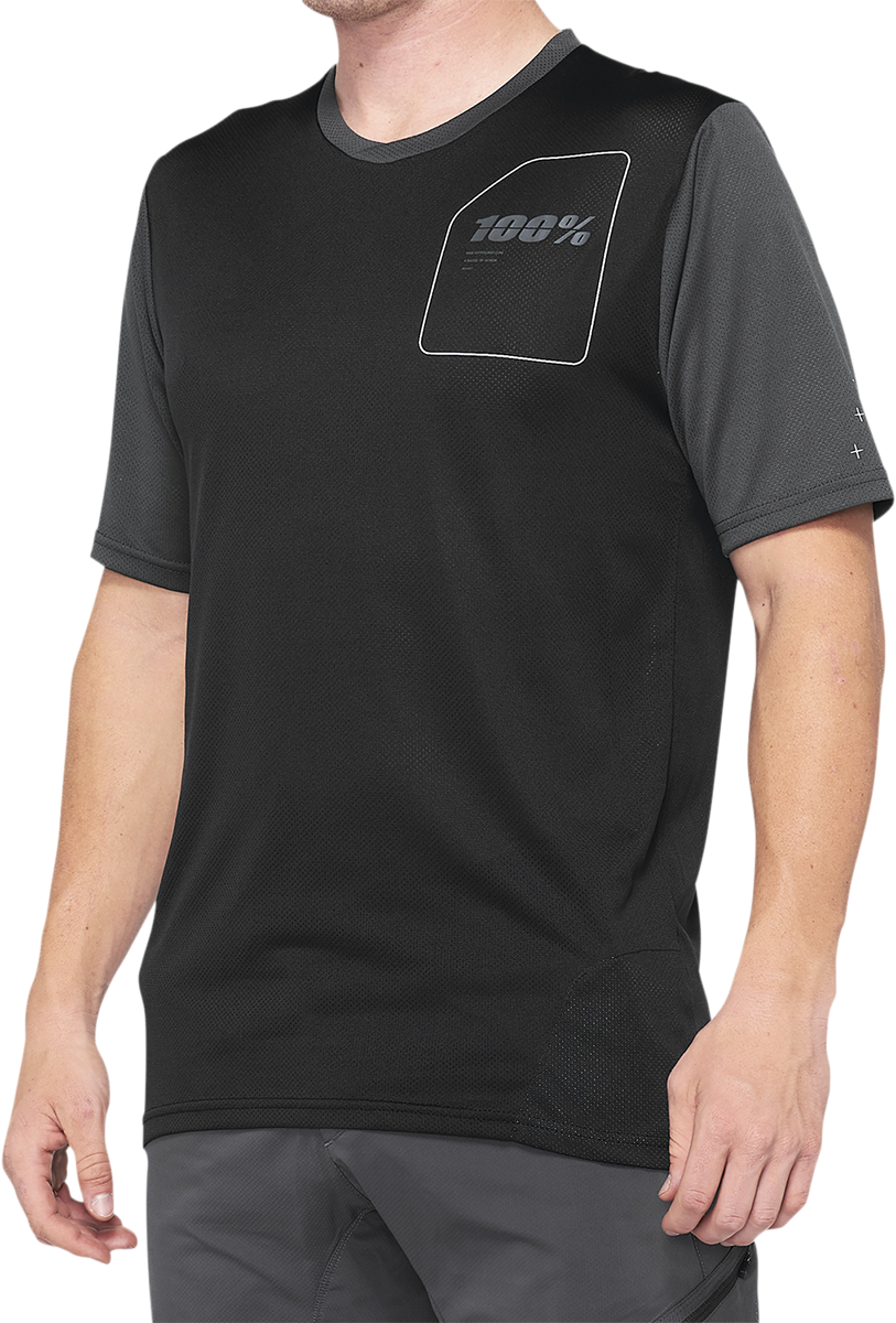 100% Ridecamp Short-Sleeve Jersey - Charcoal/Black - Large 40027-00007