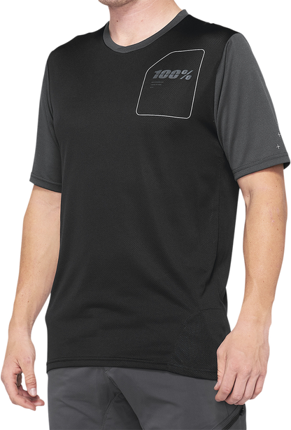 100% Ridecamp Short-Sleeve Jersey - Charcoal/Black - Large 40027-00007