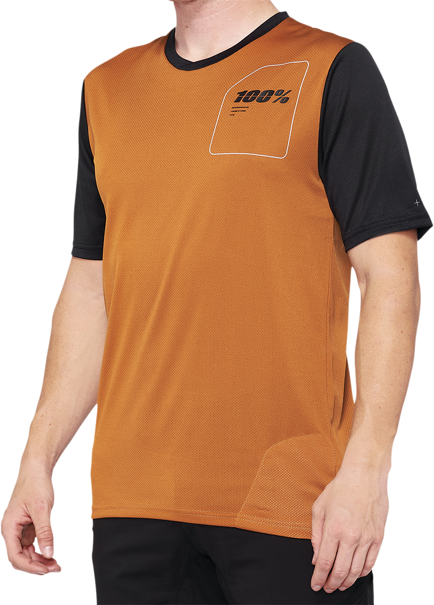 100% Ridecamp Short-Sleeve Jersey - Terracotta/Black - Small 40027-00015