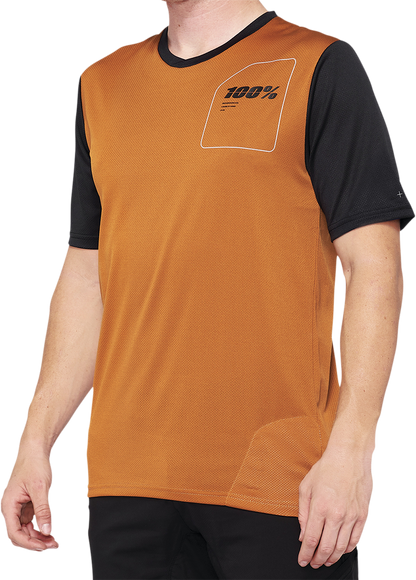 100% Ridecamp Short-Sleeve Jersey - Terracotta/Black - Small 40027-00015