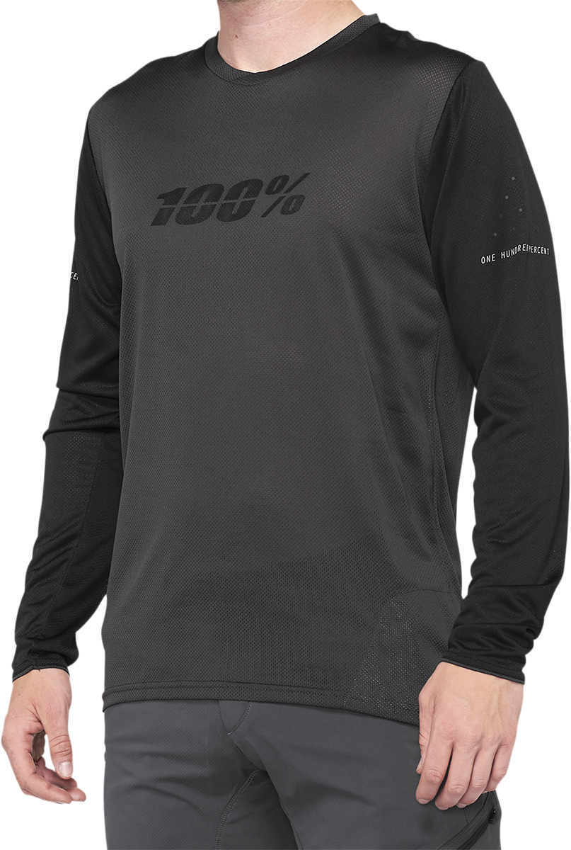 100% Ridecamp Long-Sleeve Jersey - Black/Charcoal - Small 40028-00000