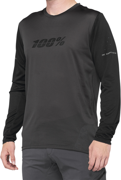 100% Ridecamp Long-Sleeve Jersey - Black/Charcoal - Small 40028-00000