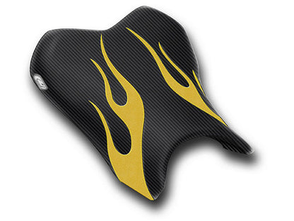 LUIMOTO (Flame Edition) Rider Seat Covers for the YAMAHA YZF-R6 (06-07)