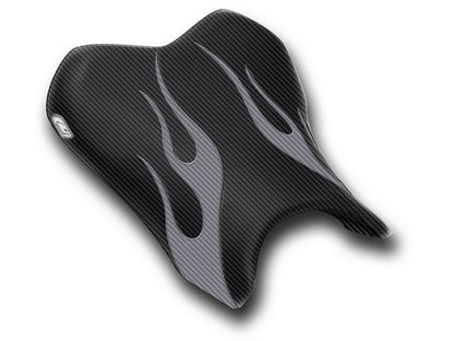 LUIMOTO (Flame Edition) Rider Seat Covers for the YAMAHA YZF-R6 (06-07)