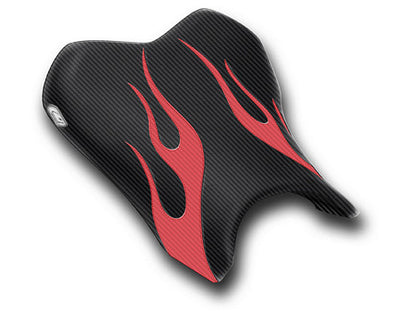 LUIMOTO (Flame Edition) Rider Seat Covers for the YAMAHA YZF-R6 (06-07)