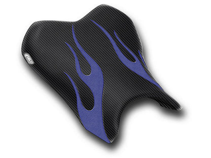 LUIMOTO (Flame Edition) Rider Seat Covers for the YAMAHA YZF-R6 (06-07)