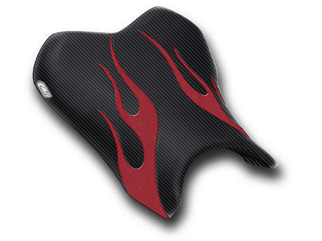 LUIMOTO (Flame Edition) Rider Seat Covers for the YAMAHA YZF-R6 (06-07)