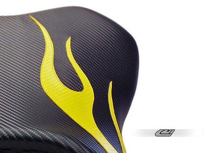 LUIMOTO (Flame Edition) Rider Seat Covers for the YAMAHA YZF-R6 (06-07)