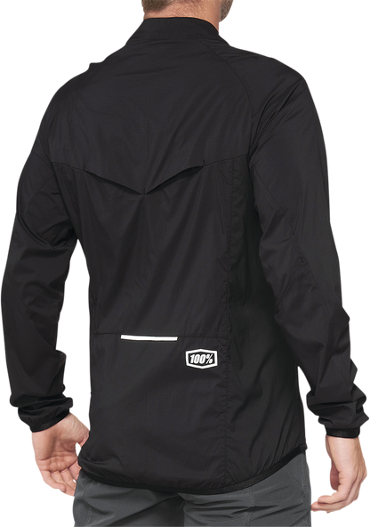 100% Corridor Stretch Windbreaker Jacket - Black - Medium 40042-00001