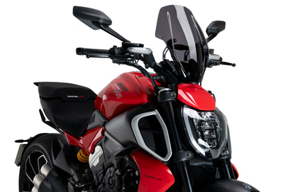 PUIG New Generation Adjustable Touring Windscreen for Ducati Diavel V4