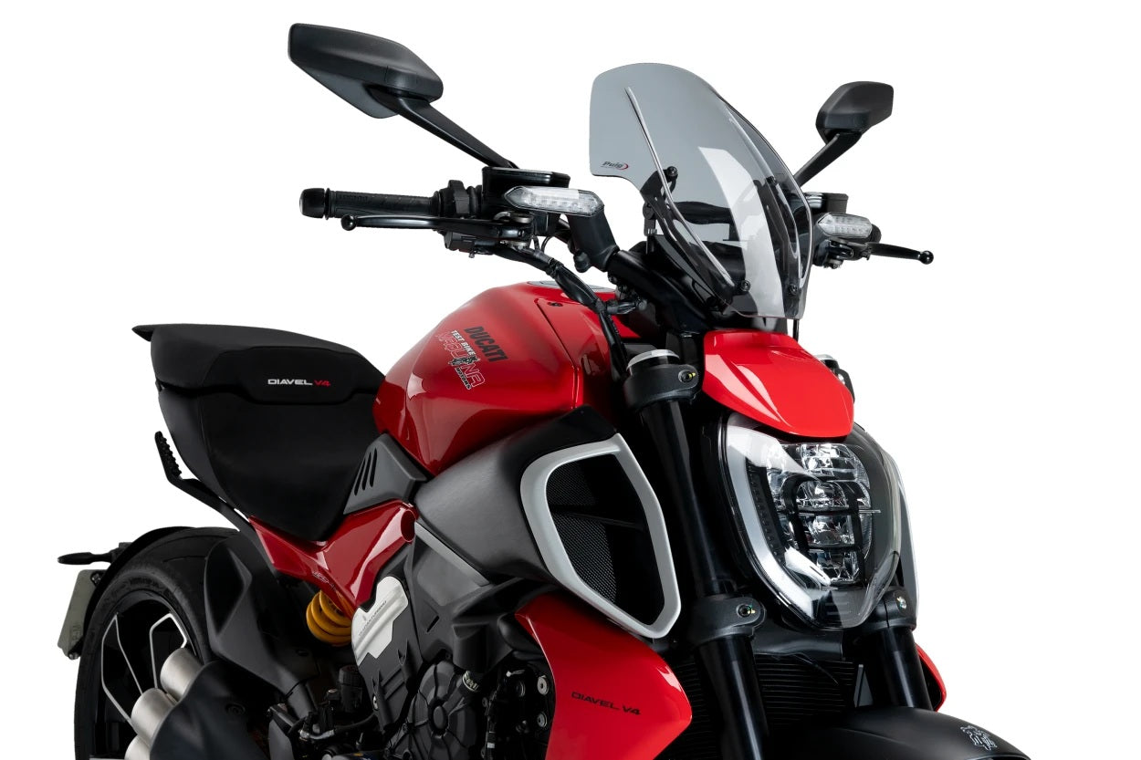 PUIG New Generation Adjustable Touring Windscreen for Ducati Diavel V4