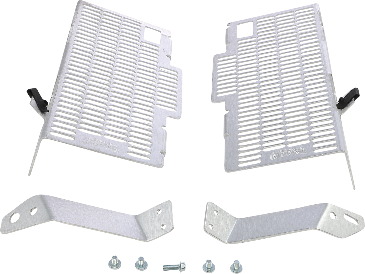 DEVOL Radiator Guards - Brushed Aluminum - Honda 0101-1302
