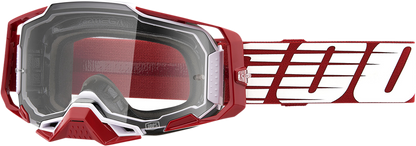 100% Armega Goggle - Oversized Deep Red - Clear Lens 50004-00009