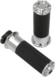 ARLEN NESS Beveled Grips - Cable - Chrome 07-330