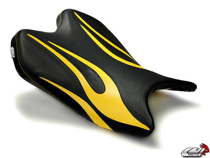 LUIMOTO (Flame Edition) Rider Seat Covers for the YAMAHA YZF-R6 (08-16)