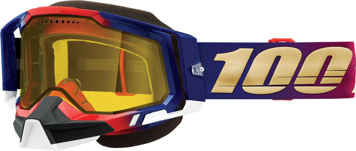 100% Racecraft 2 Snow Goggle - United - Dual Pane - Yellow Lens 50011-00006