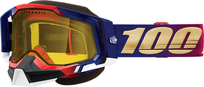 100% Racecraft 2 Snow Goggle - United - Dual Pane - Yellow Lens 50011-00006