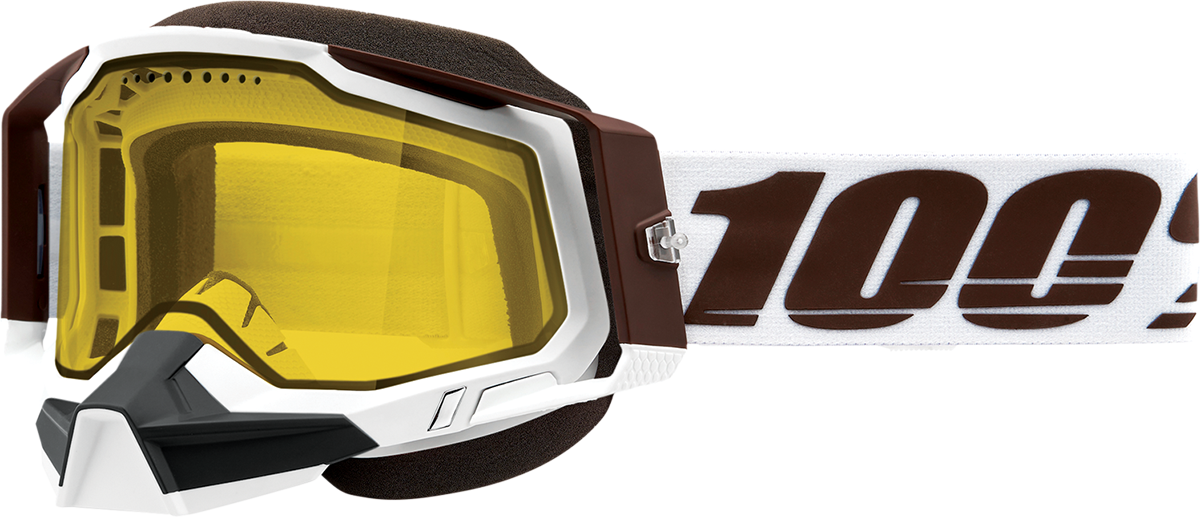 100% Racecraft 2 Snow Goggle - Snowbird - Dual Pane - Yellow Lens 50011-00005