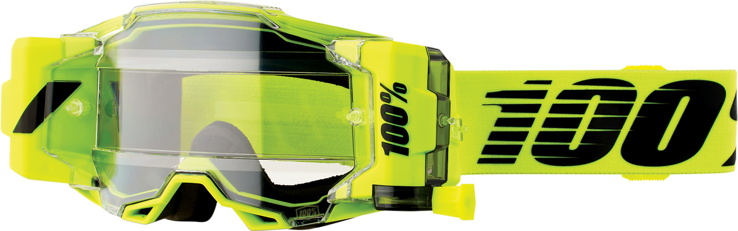 100% Armega Forecast Goggle - Roll-Off - Nuclear Citrus - Clear Lens 50006-00002