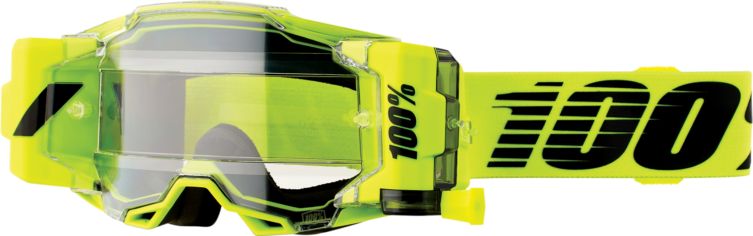 100% Armega Forecast Goggle - Roll-Off - Nuclear Citrus - Clear Lens 50006-00002