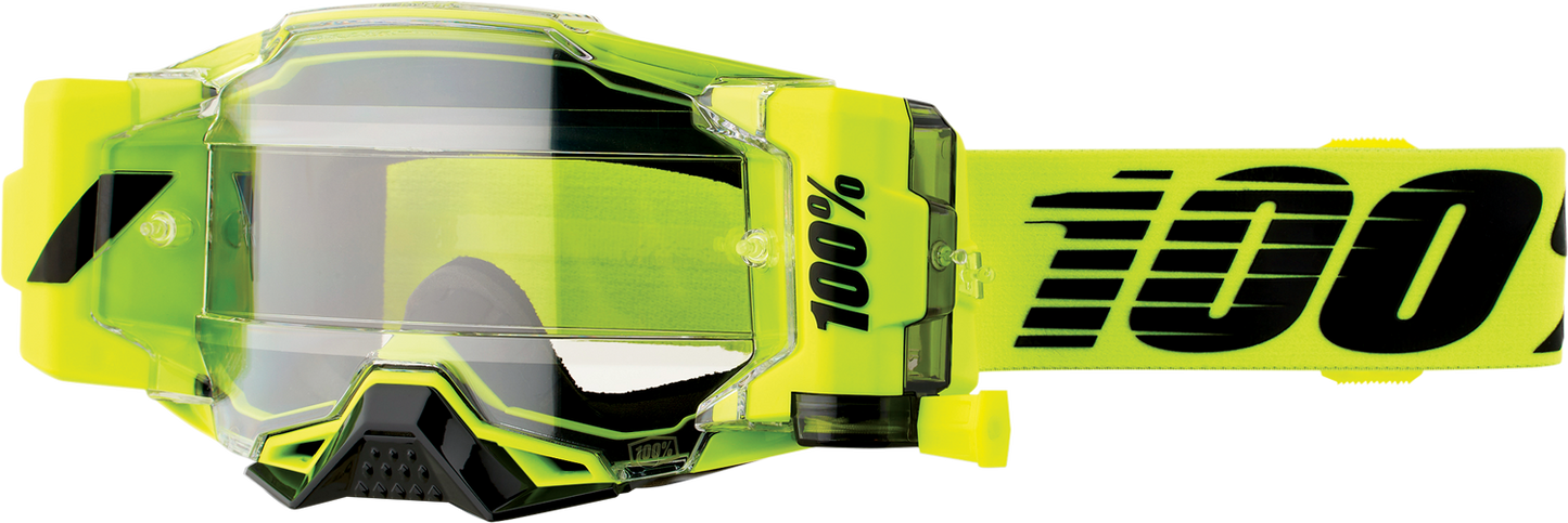 100% Armega Forecast Goggle - Roll-Off - Nuclear Citrus - Clear Lens 50006-00002