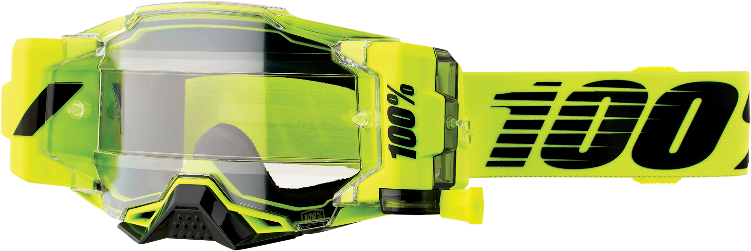 100% Armega Forecast Goggle - Roll-Off - Nuclear Citrus - Clear Lens 50006-00002