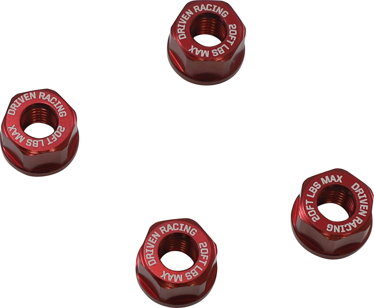 DRIVEN RACING Sprocket Nuts - 4-Bolt Hub - Red - M8 x 1.25 DSN-02-RD
