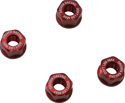 DRIVEN RACING Sprocket Nuts - 4-Bolt Hub - Red - M8 x 1.25 DSN-02-RD