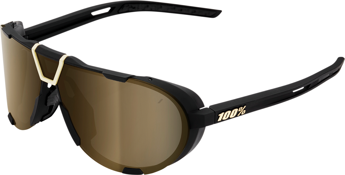 100% Westcraft Sunglasses - Soft Tact Black - Soft Gold Mirror Lens 61046-258-01
