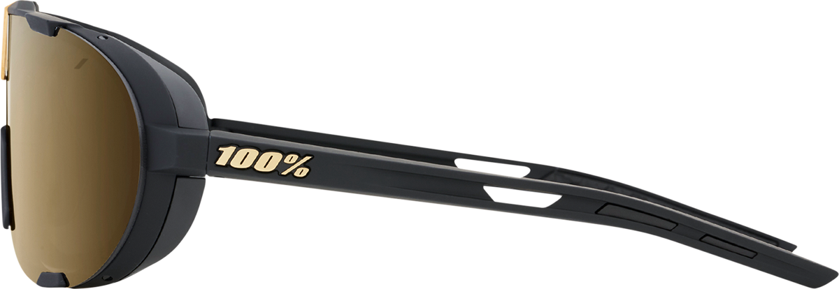 100% Westcraft Sunglasses - Soft Tact Black - Soft Gold Mirror Lens 61046-258-01