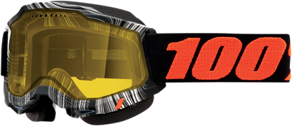 100% Accuri 2 Snow Goggle - Geospace - Dual Pane - Yellow Lens 50021-00007