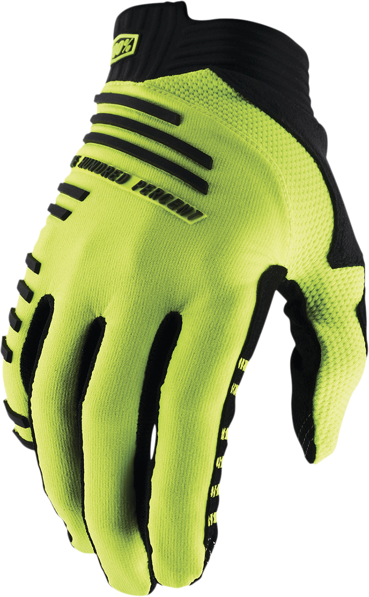100% R-Core MTB Gloves - Fluorescent Yellow - Small 10027-00010