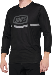 100% Airmatic 3/4 Sleeve Jersey - Black - Small 40018-00000
