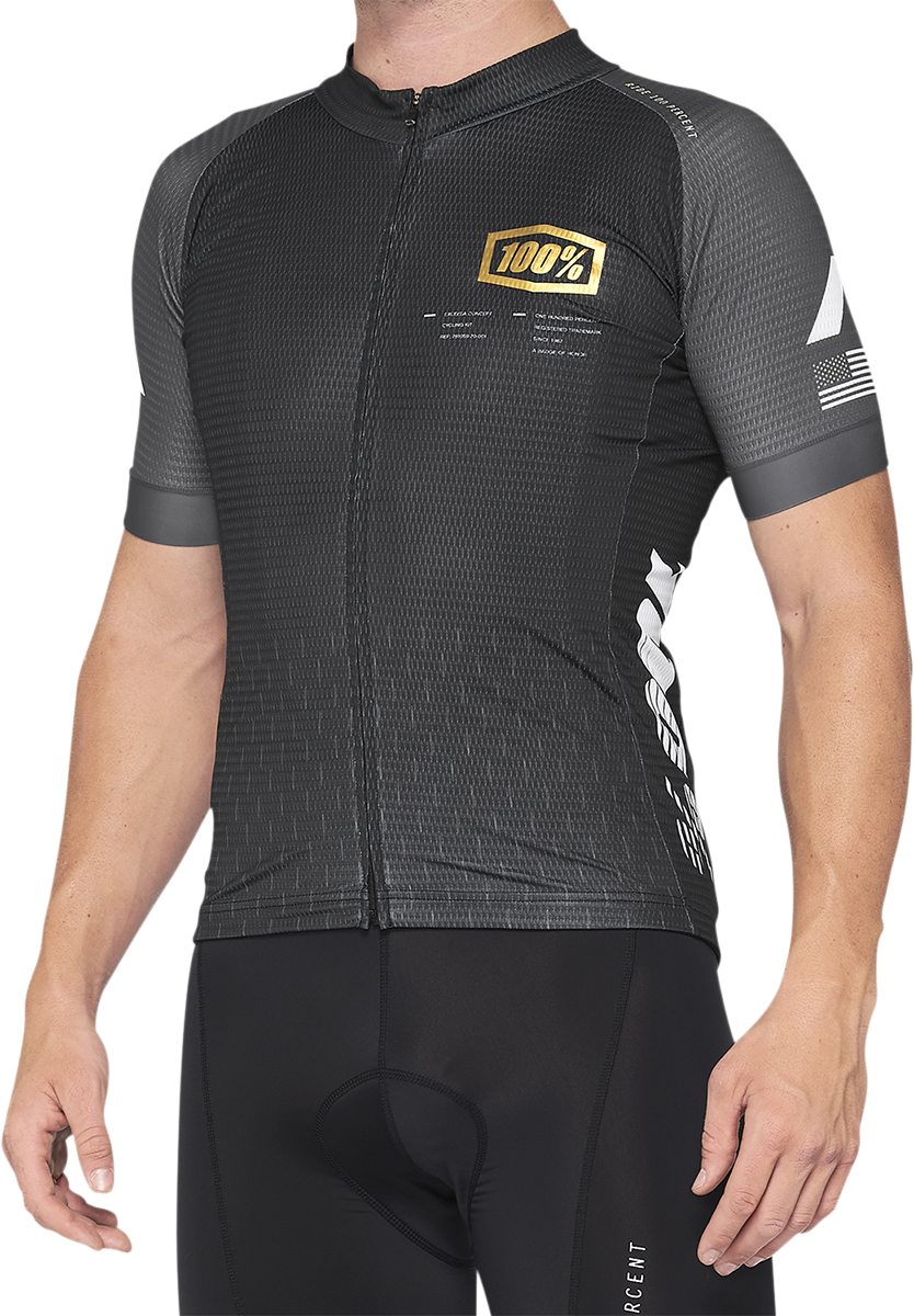 100% Exceeda Short-Sleeve Jersey - Black/Charcoal - Small 40051-00000