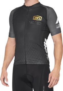 100% Exceeda Short-Sleeve Jersey - Black/Charcoal - Small 40051-00000