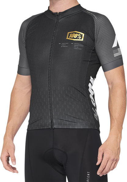 100% Exceeda Short-Sleeve Jersey - Black/Charcoal - Small 40051-00000