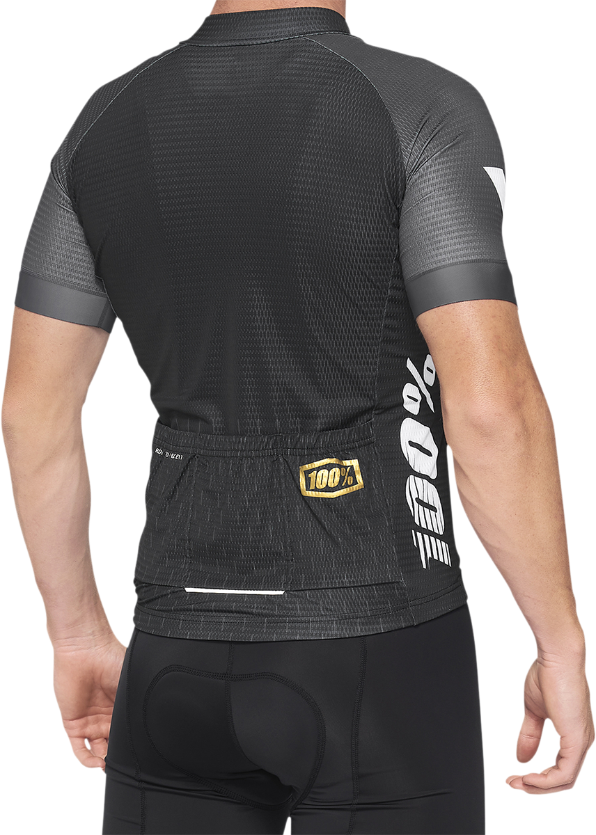 100% Exceeda Short-Sleeve Jersey - Black/Charcoal - Small 40051-00000