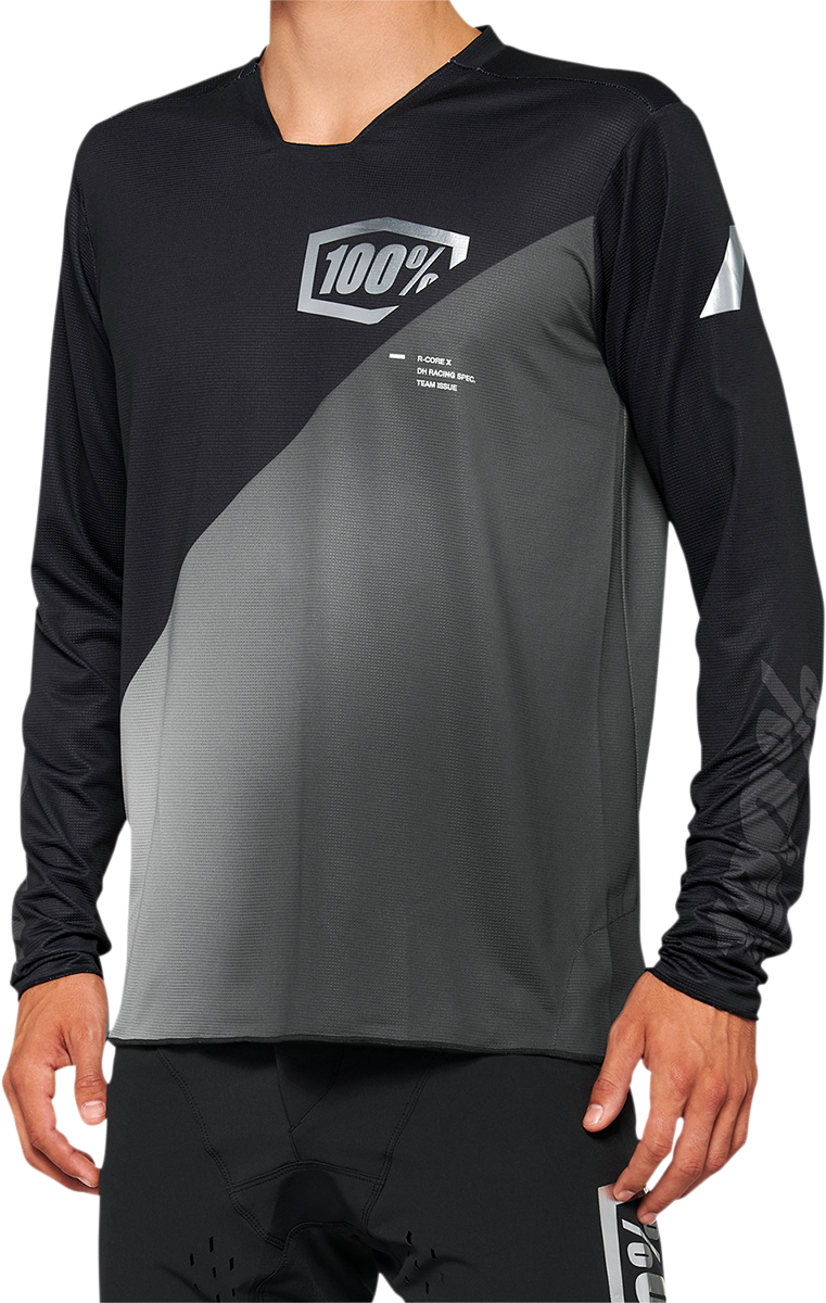 100% R-Core X Long-Sleeve Jersey - Black/Gray - Small 40000-00000