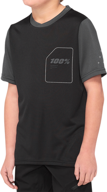 100% Youth Ridecamp Short-Sleeve Jersey - Black/Charcoal - Small 40031-00000