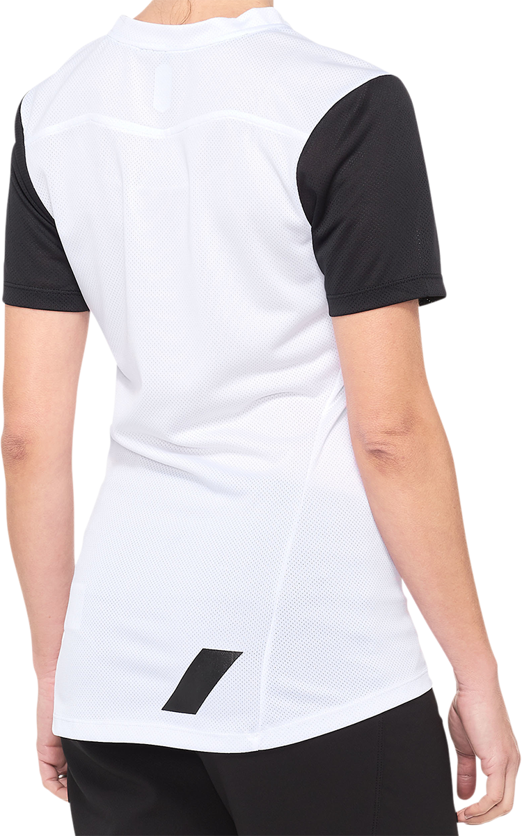 100% Women's Ridecamp Short-Sleeve Jersey - White/Black - XL 40035-00011
