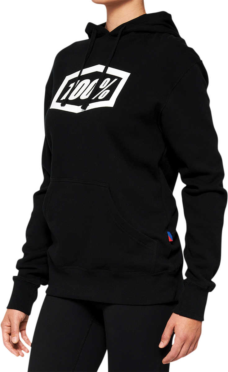 100% Women's Icon Hoodie - Black - Large 20031-00002