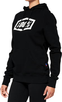 100% Women's Icon Hoodie - Black - Large 20031-00002