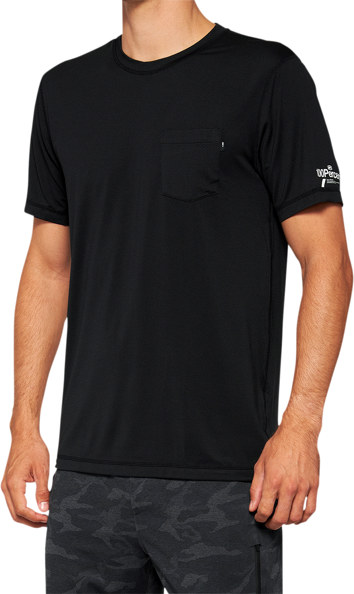 100% Mission Athletic T-Shirt - Black - Medium 20014-00001