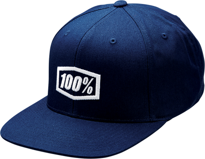 100% Icon Snapback Hat - Navy - One Size 20044-00005