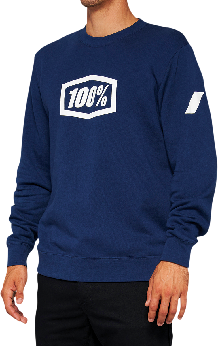 100% Icon Long-Sleeve Fleece Sweatshirt - Navy - Medium 20026-00016