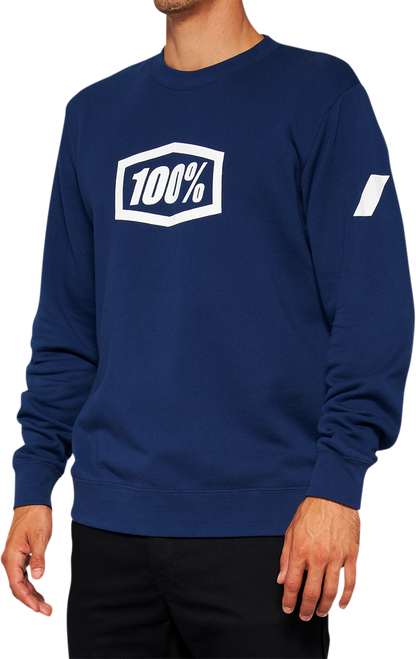 100% Icon Long-Sleeve Fleece Sweatshirt - Navy - Medium 20026-00016