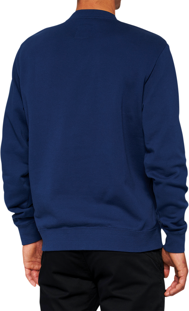 100% Icon Long-Sleeve Fleece Sweatshirt - Navy - Medium 20026-00016