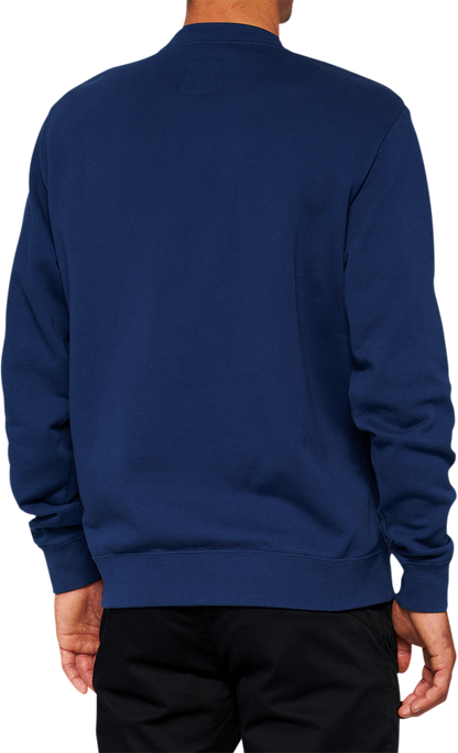 100% Icon Long-Sleeve Fleece Sweatshirt - Navy - Medium 20026-00016