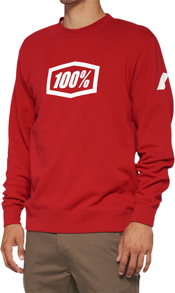 100% Icon Long-Sleeve Fleece Sweatshirt - Red - Medium 20026-00011