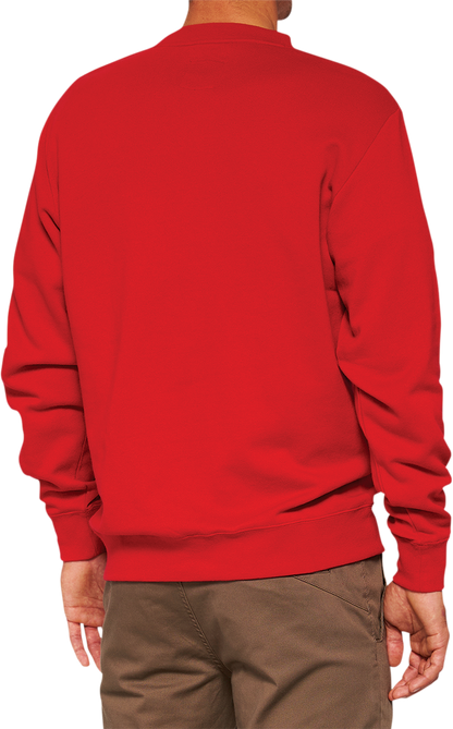 100% Icon Long-Sleeve Fleece Sweatshirt - Red - Medium 20026-00011